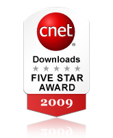 CNET download.com 5 Star Award